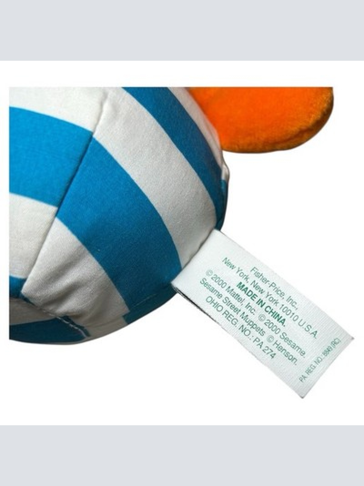 Ernie von der Sesamstraße | Fisher Price Vintage Spielzeug | 2000 Mattel Plüsch