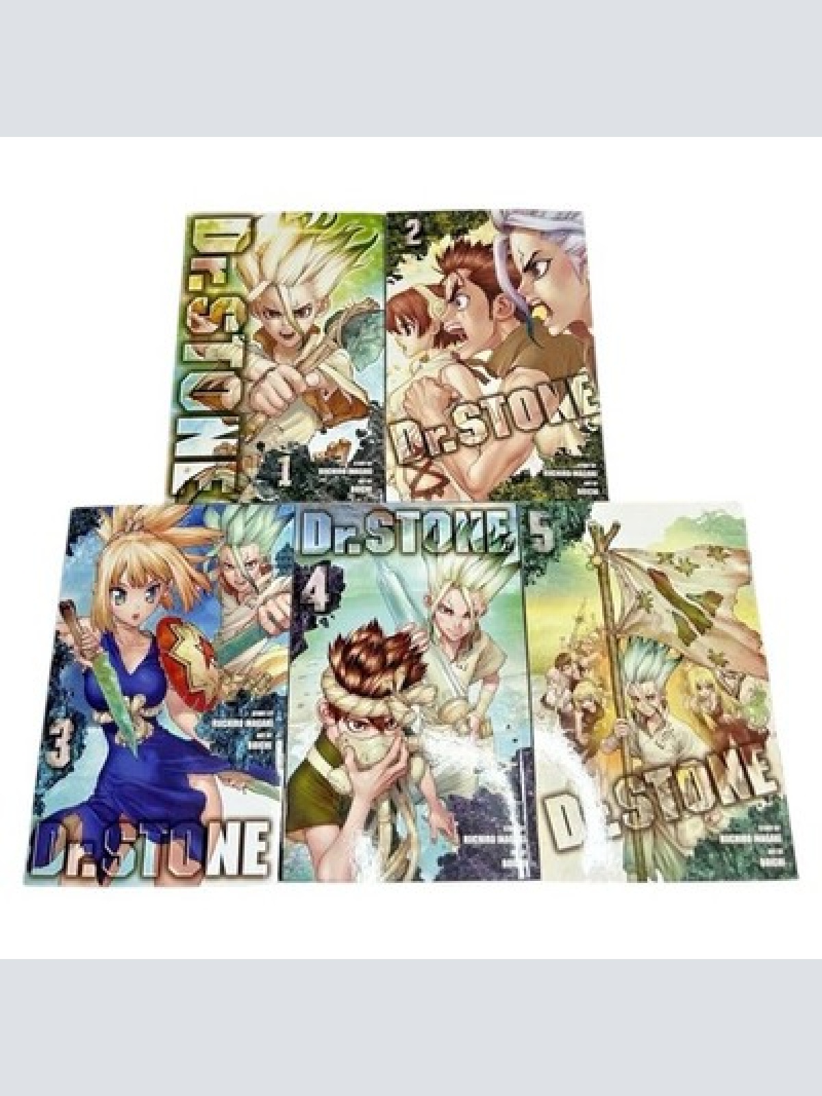 Dr. Stone | Manga | English | Vol. 1 2 3 4 5 | Sehr guter Zustand | Sammelband