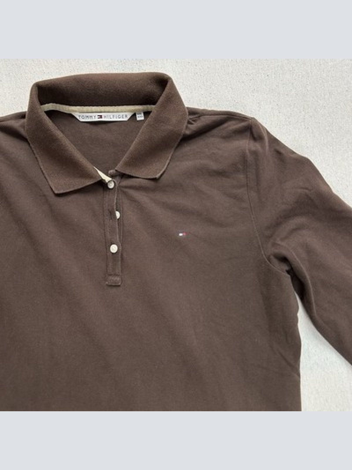 Tommy Hilfiger Polo Damen 3/4 Ärmel | Größe XXL | Braun | Maße auf den Fotos