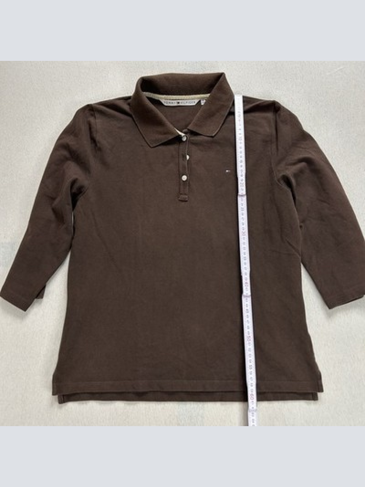 Tommy Hilfiger Polo Damen 3/4 Ärmel | Größe XXL | Braun | Maße auf den Fotos