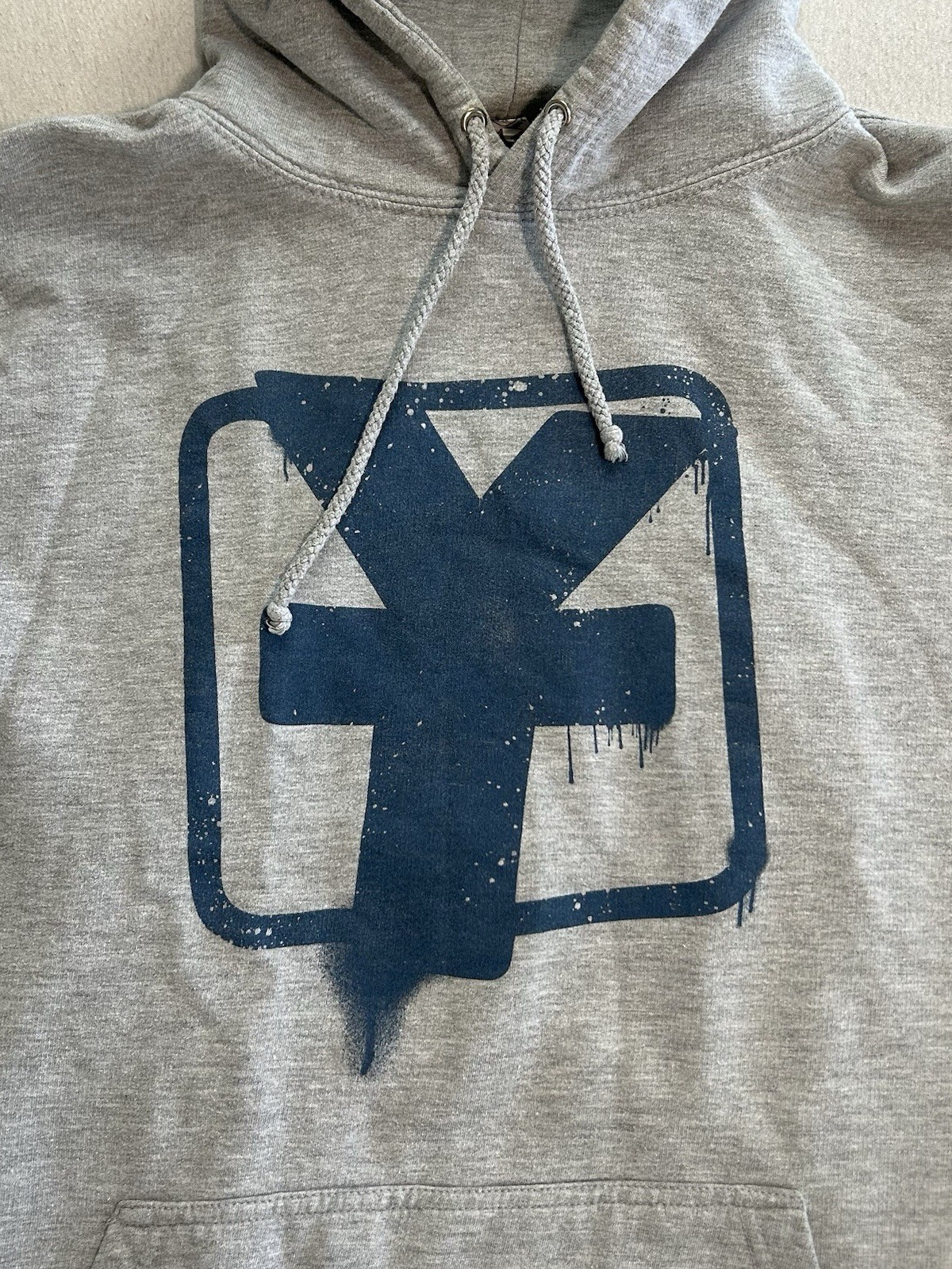 Y-Titty Hoodie Größe L Grau Fanmerch Merchandise RARE Maße auf den Fotos