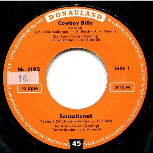 Die Kay Twins* / Gisi Gert - Cowboy Billy / Sensationell / Mister Music / Chi...