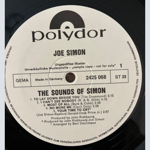 Joe Simon - The Sounds Of Simon (LP, Album, Promo)