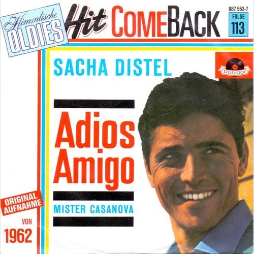 Sacha Distel - Adios Amigo (7", Single, RE)