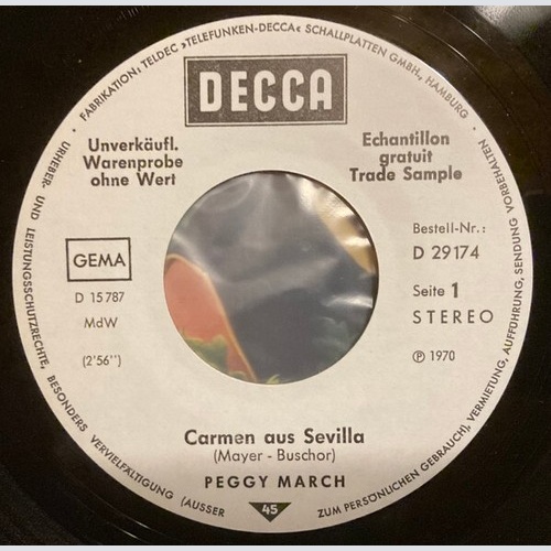 Peggy March - Carmen Aus Sevilla / Ich Schau In Deine Augen (7", Promo)