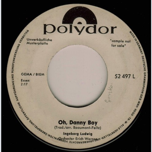 Ingeborg Ludwig - Oh, Danny Boy (7", S/Sided, Single, Promo)