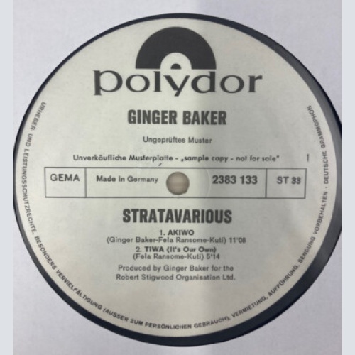 Ginger Baker - Stratavarious (LP, Album, Promo)
