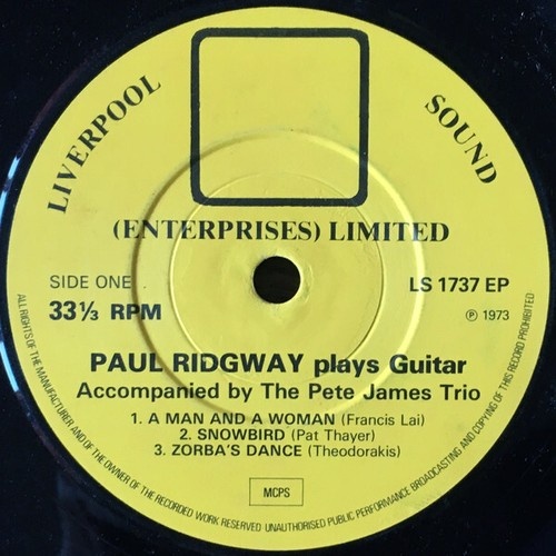 Paul Ridgway - Plays Guitar (7", EP, Yel)