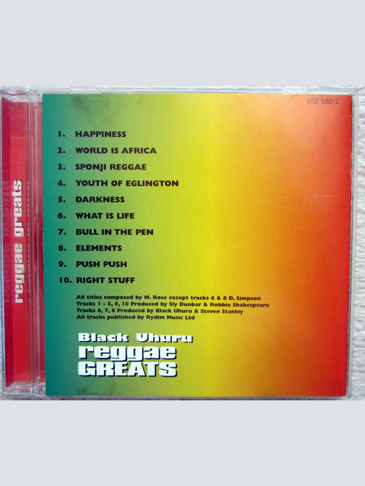 CD / BLACK UHURU / REGGAE GREATS / 1998  / RARITÄT /