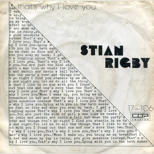 Stian Rigby - That's Why I Love You (7", Single)
