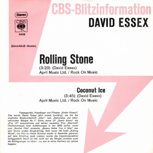 David Essex - Rolling Stone (7", Single, Promo)