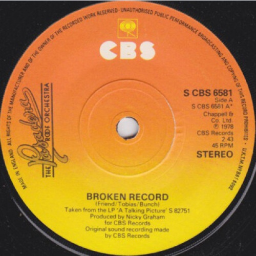 The Pasadena Roof Orchestra - Broken Record (7", Single)