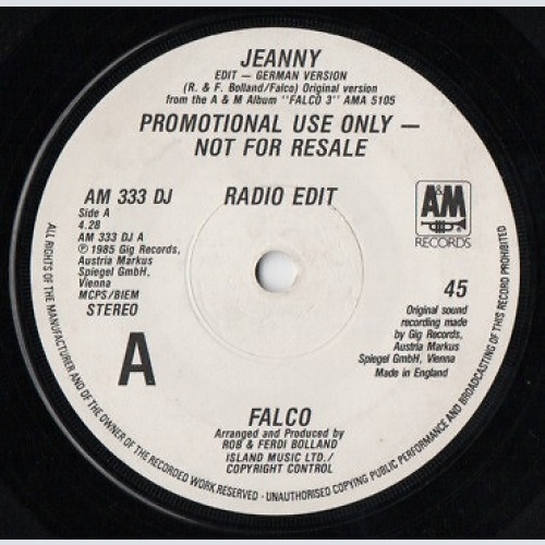 Falco - Jeanny (7", Single, Promo)