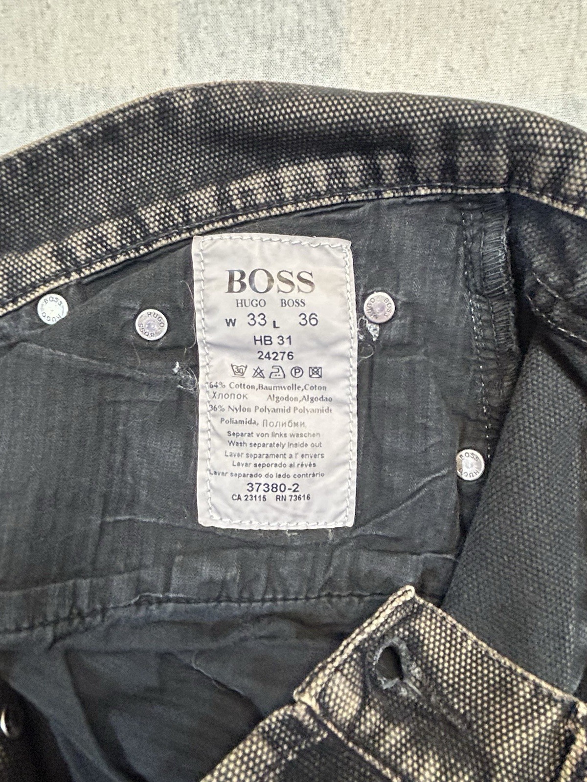 Hugo Boss HB 31 Denim Jeans Schwarz Herren Größe W33 L36 Maße auf den Fotos