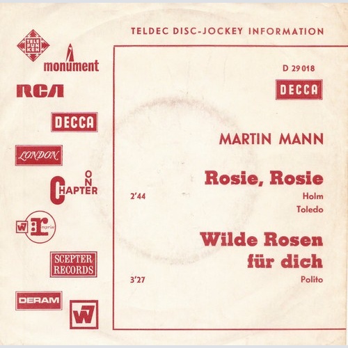 Martin Mann - Rosie, Rosie (7", Single, Promo)