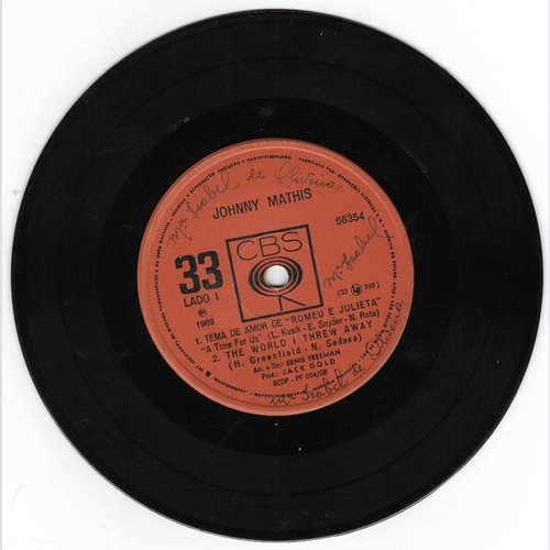 Johnny Mathis - A Time For Us (7", EP)