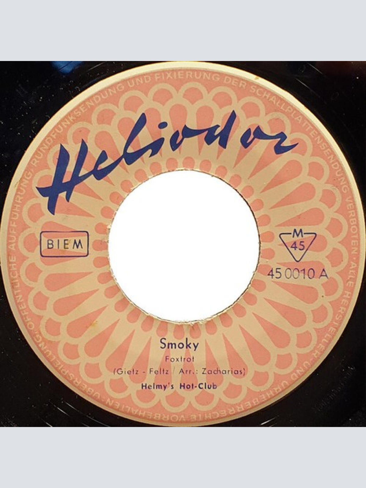 Helmy's Hot-Club - Smoky / Minne-Minne-Haha (7", Single, Mono)