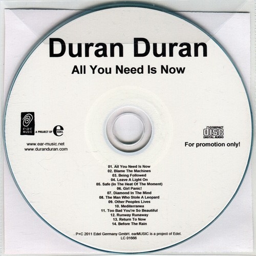 Duran Duran - All You Need Is Now (CDr, Album, Promo)