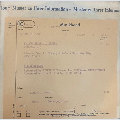 The Drifters - You're More Than A Number In My Little Red Book (7", Single, TP)