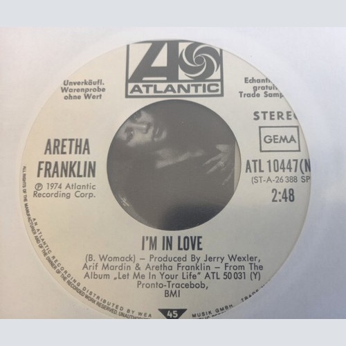 Aretha Franklin - I'm In Love (7", Promo)