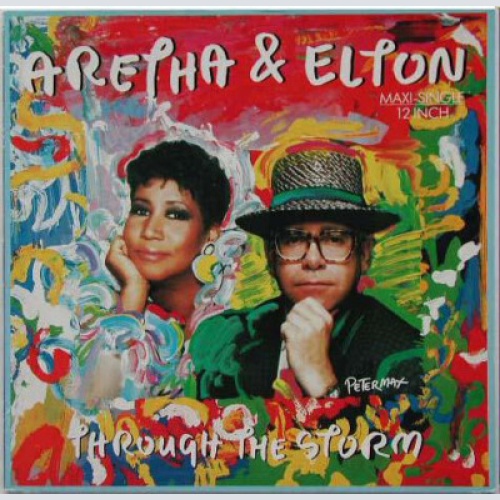 Aretha* & Elton* - Through The Storm (12", Maxi)