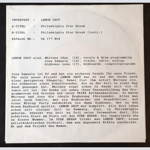 Lemon Shot - Philadelphia Star Break / Philadelphia Star Break (Instr.) (7", ...
