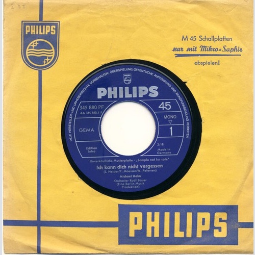 Michael Holm - Ich Kann Dich Nicht Vergessen / Heimweh (7", Single, Mono, Promo)