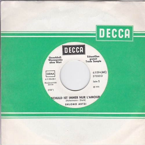 Shlomo Artzi - Schuld Ist Immer Nur L'amour (7", Single, Promo)