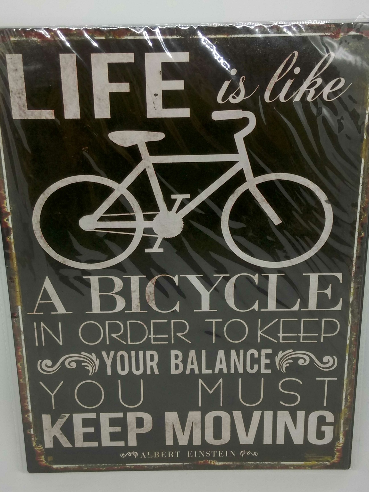 Nostalgie Retro Schild "Life is like a bicycle" 35x26 50243