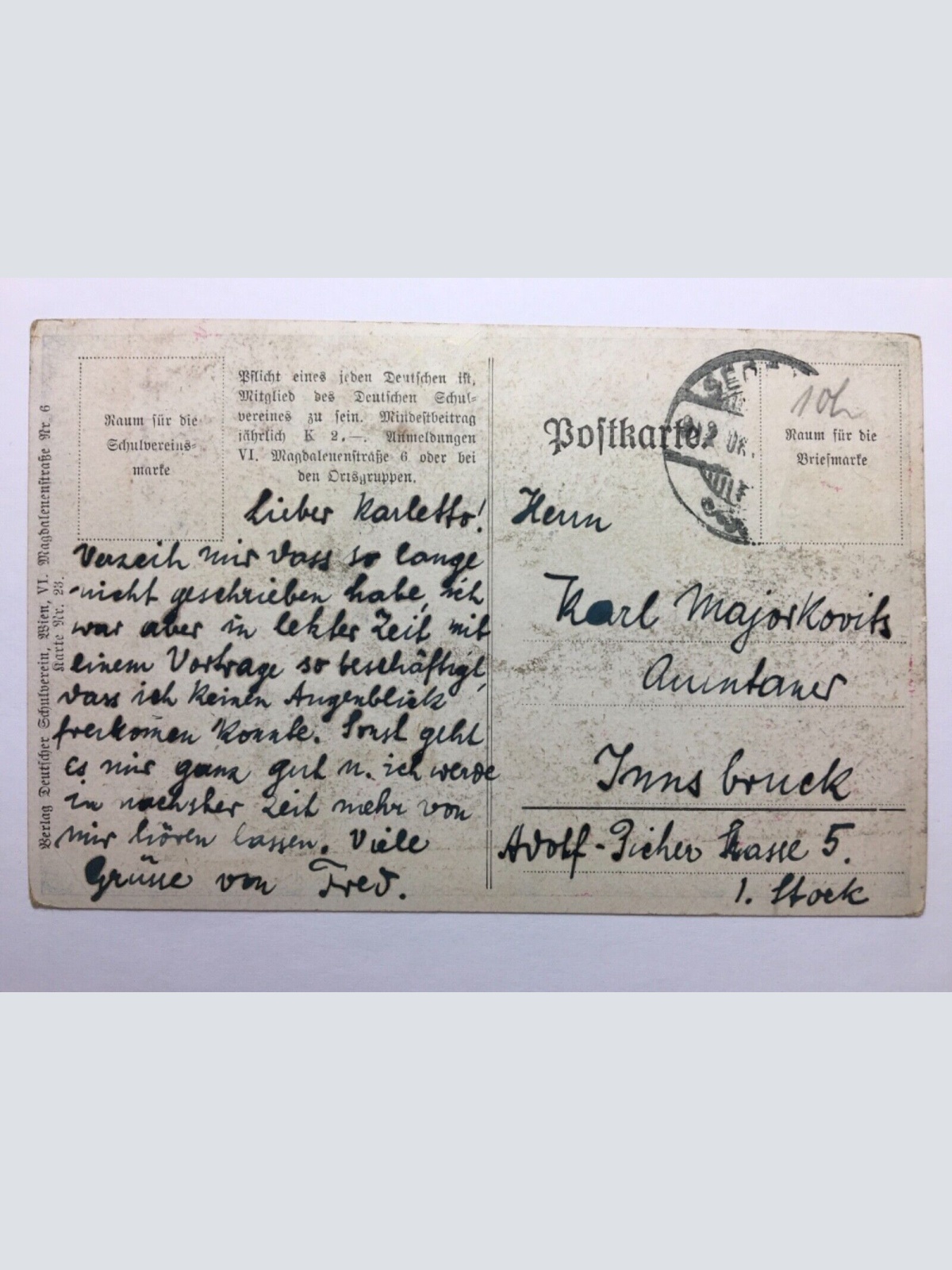 Deutscher Schulverein - Maienfest - Frohe Pfingsten / Künstlerkarte 30128 TH