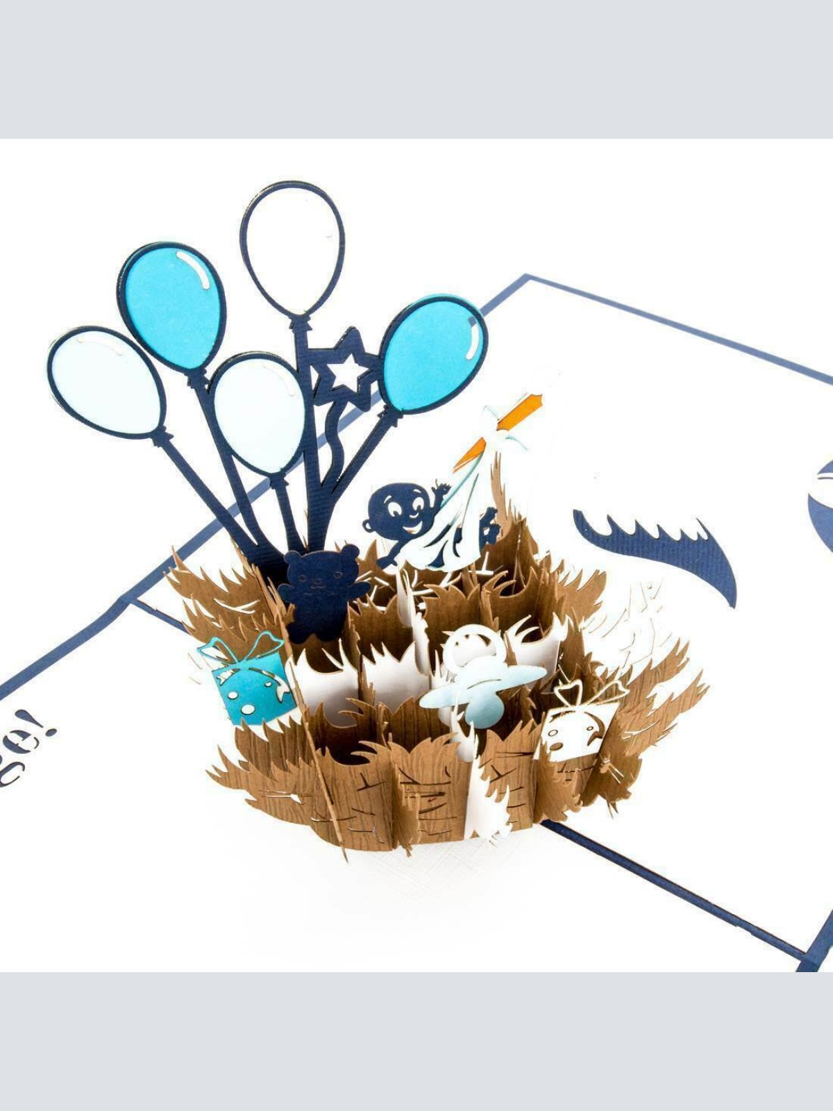 Nostalgie 3D Pop Up Glückwunschkarte "Es ist ein Junge" Geburt 50030