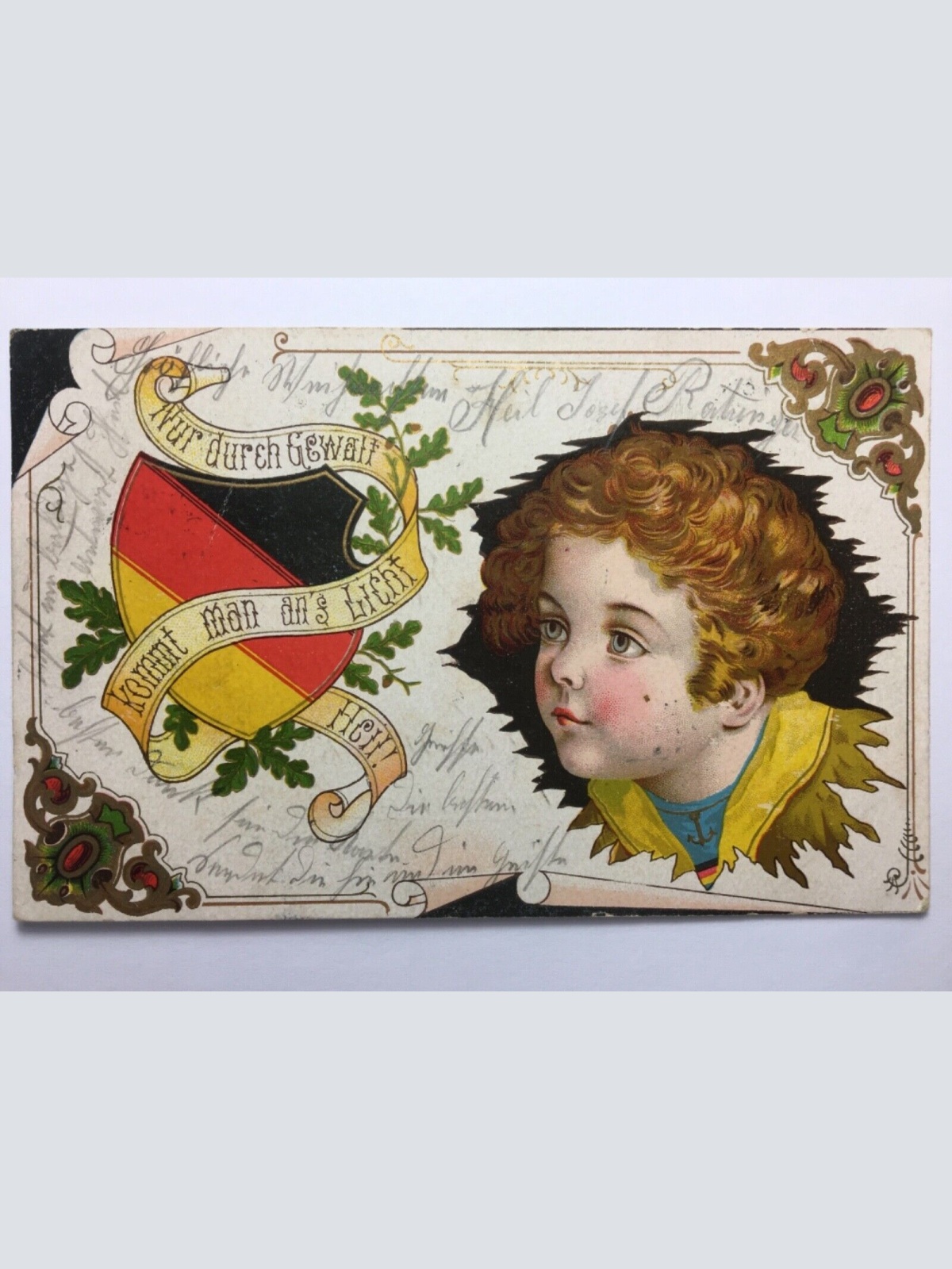 Kind mit Deutscher Fahne / Künstlerkarte 30023 TH