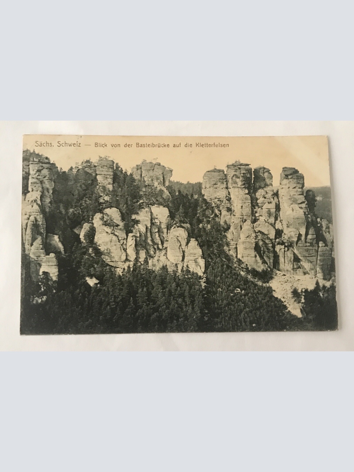 AK, Sächsische Schweiz, Basteibrücke, Kletterfelsen (110200 BW)