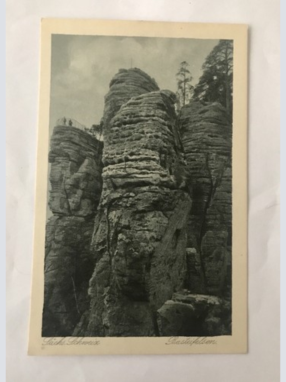 AK, Sächsische Schweiz, Basteifelsen (110202 BW)