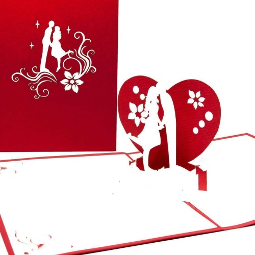 3D Pop Up Hochzeitskarte Einladung Glückwunsch "Liebespaar" 50031
