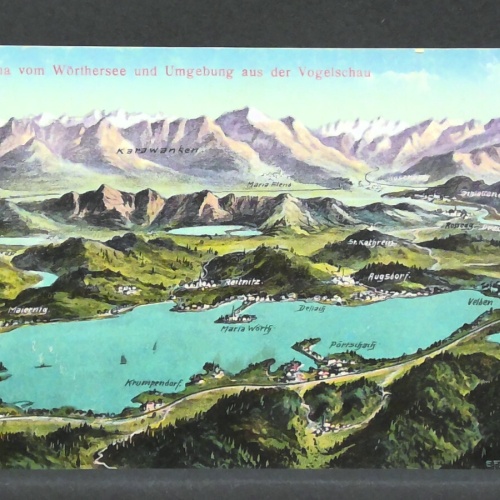 Panorama vom Wörthersee und Umgebung aus der Vogelschau JW 500242 F