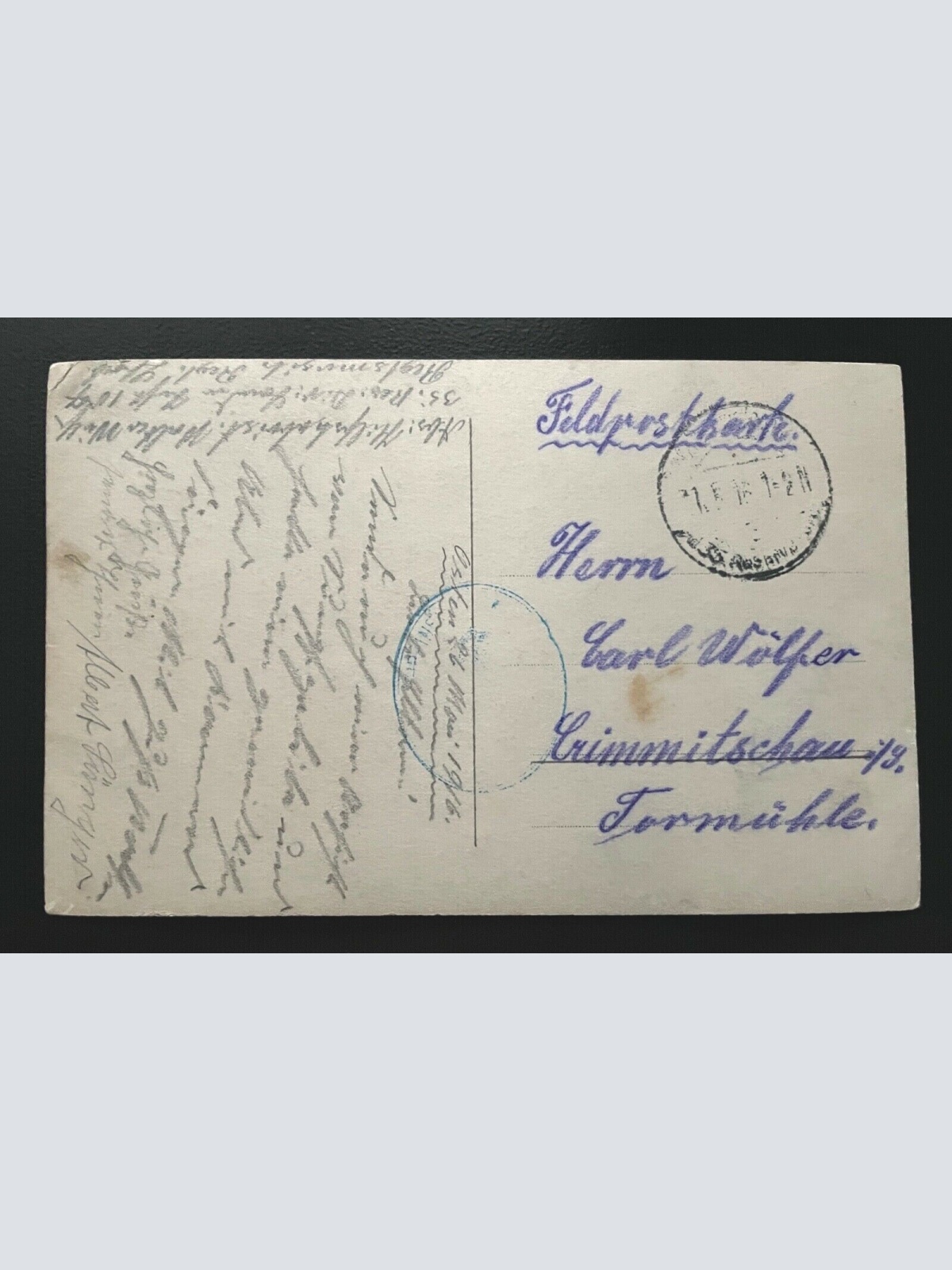 Wald Bäume Strauch Rastplatz Feldpostkarte Militär Krieg 402450  A