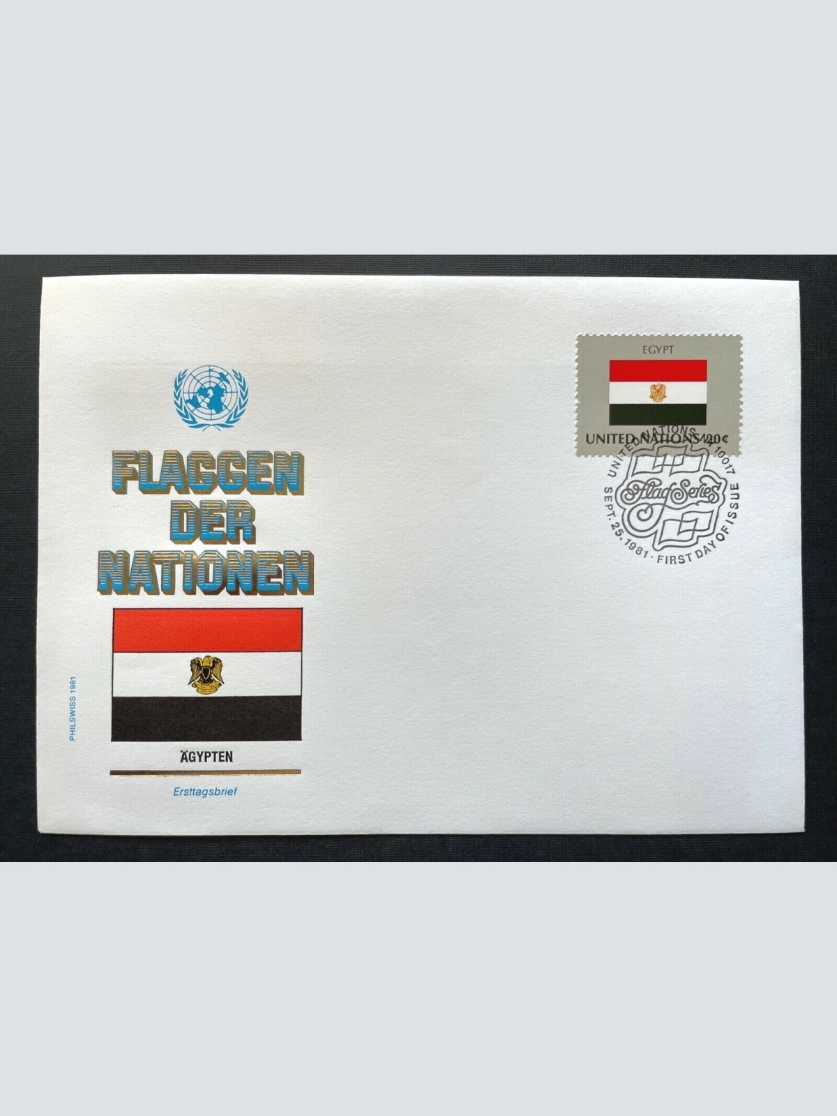 Brief Flaggen der Nation Ägypten Egypt United Nations ca.17,9x13cm 410320