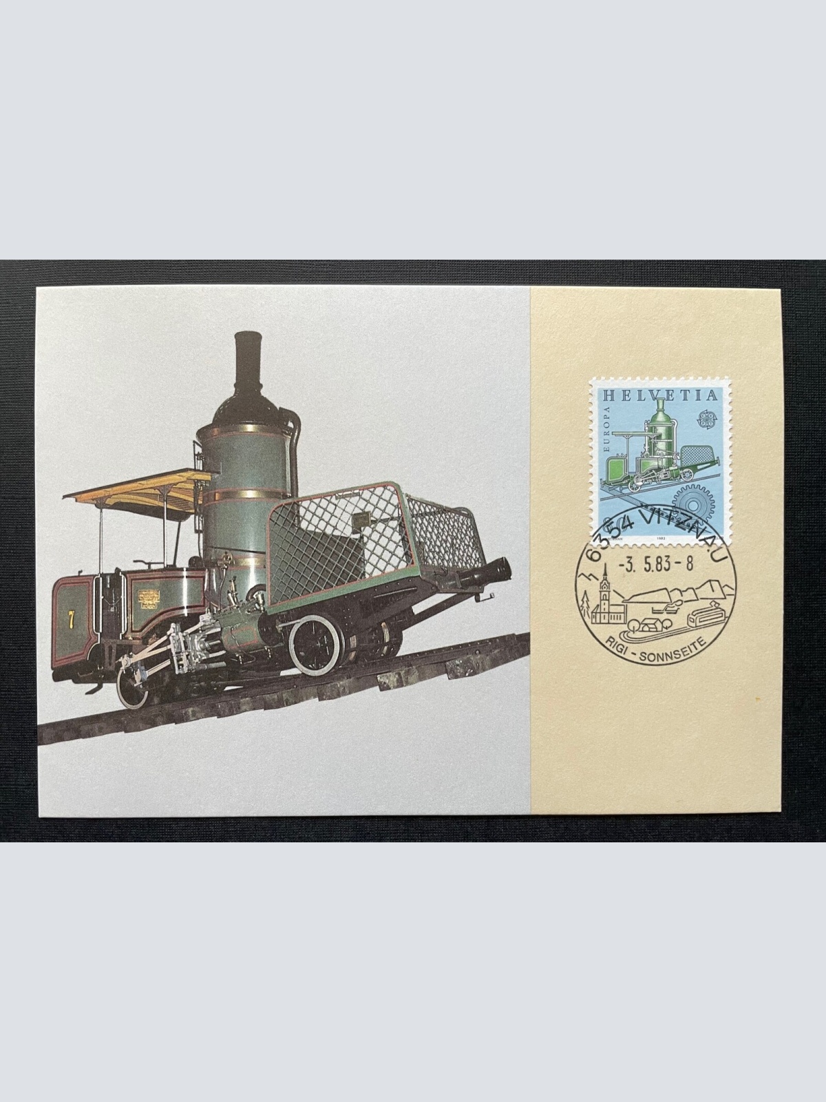 Brief Zahnradbahn Vitznau-Rigi Sonnseite 1983 Schweiz ca.14,7x10,3cm 410323