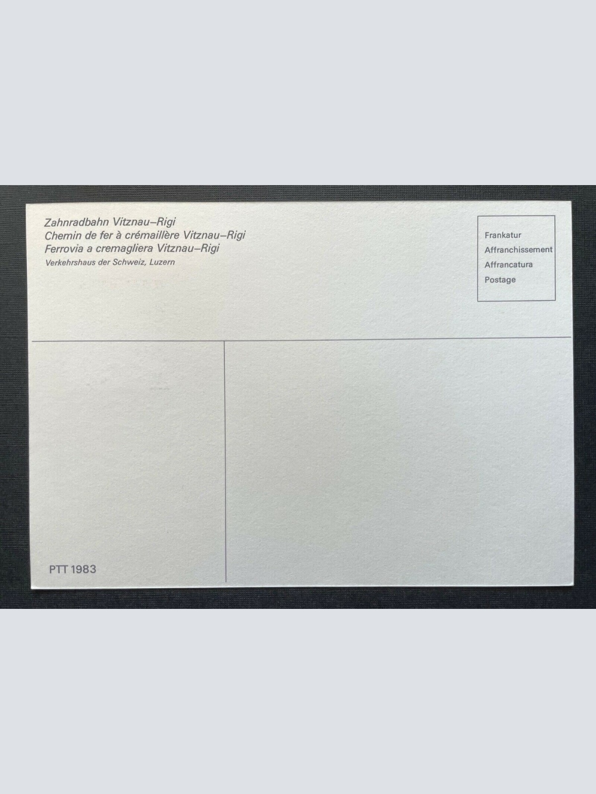 Brief Zahnradbahn Vitznau-Rigi Sonnseite 1983 Schweiz ca.14,7x10,3cm 410323