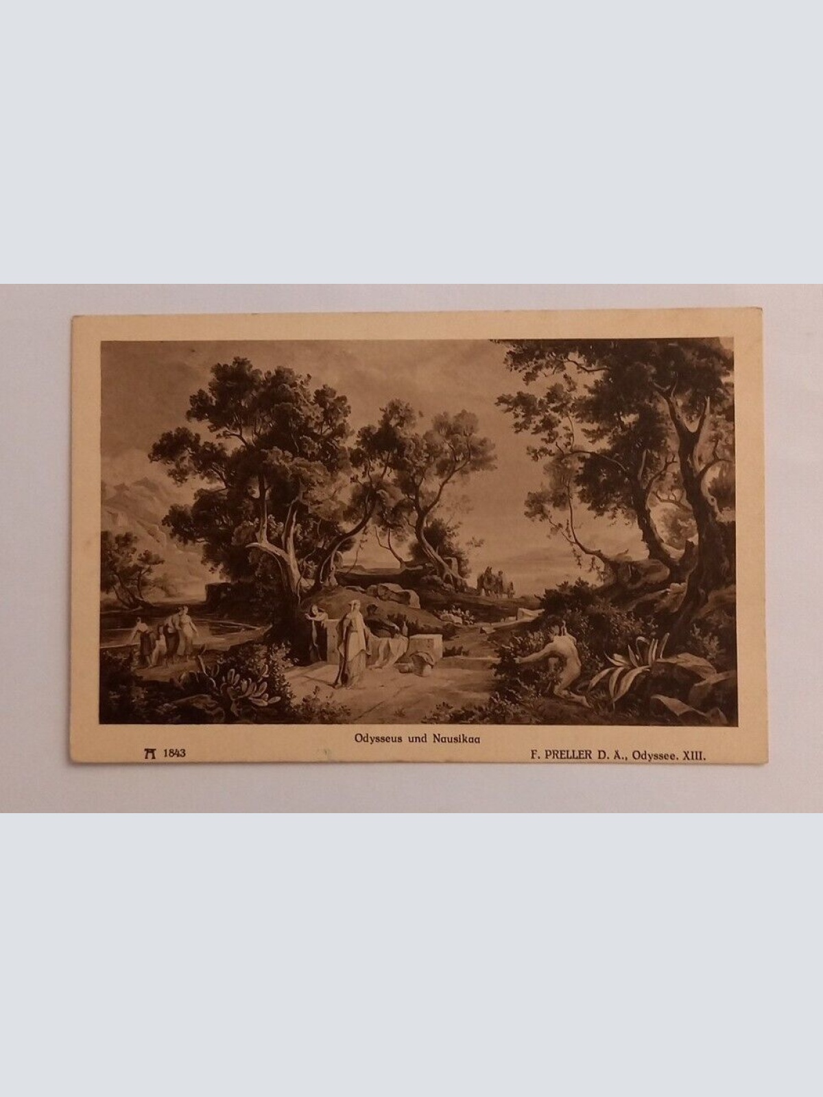 Künstlerkarte Odysseus und Nausikaa 600645A gr