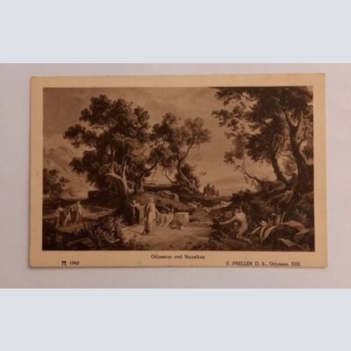Künstlerkarte Odysseus und Nausikaa 600645A gr