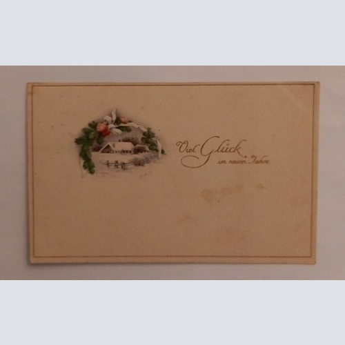 Grußkarte Viel Glück im neuen Jahr Haus im Winter 600662A gr