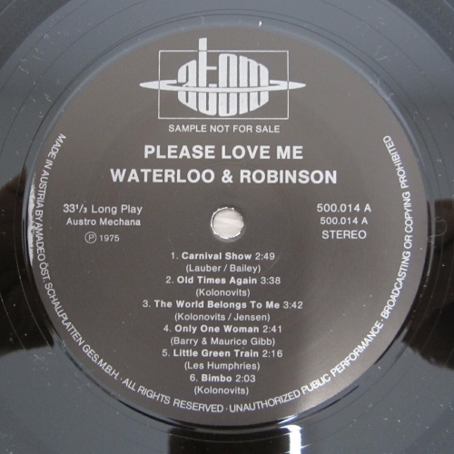 LP /  Waterloo & Robinson ?– Please love me / PROMO / AUSTRIA RARITÄT / ATOM /