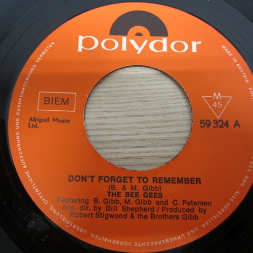 Single / The Bee Gees ?– Don't Forget To Remember / AUT PRESS /  RAR /