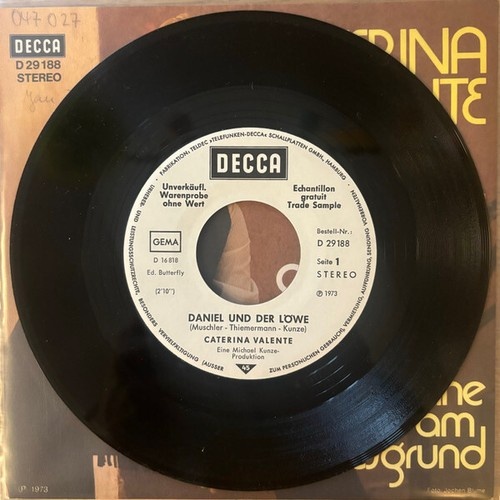 Caterina Valente - Daniel Und Der Löwe (7", Single, Promo)