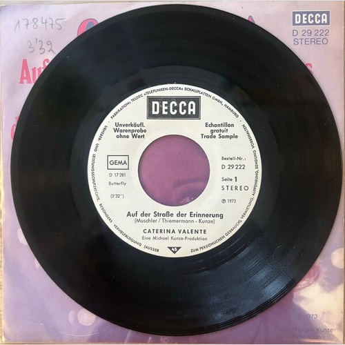 Caterina Valente - Auf Der Straße Der Erinnerung  (7", Single, Promo)