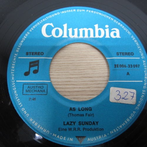 Single /  Lazy Sunday ?– As Long    / AUT PRESS / RAR /