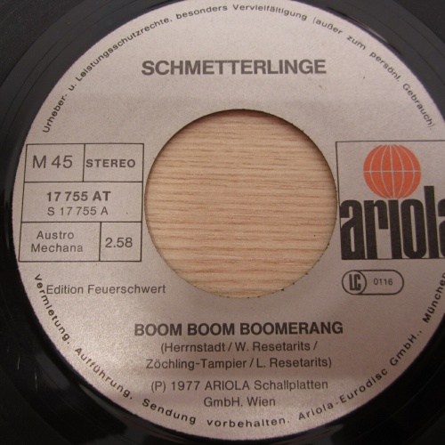Single /   Schmetterlinge ?– Boom Boom Boomerang   / AUT PRESS / RAR /