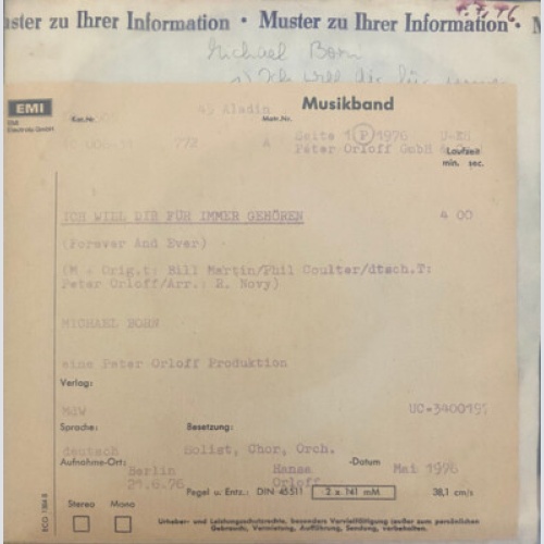 Michael Born - Ich Will Dir Für Immer Gehören (7", Single, TP)